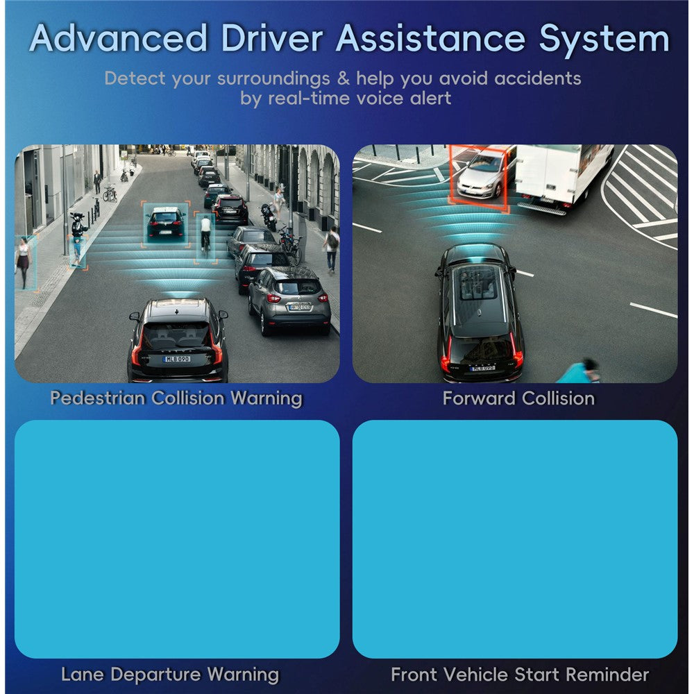 K17 Dual 4K Dash Cam Front and Rear Camera HDR Night Vision ADAS GPS Tracking 24H Parking Monitor Car DVR
