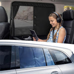 NMOISS M Size Magnetic Car Side Window Sunshade Zipper Suction Cup Design UV Protection Privacy Curtain