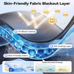 NMOISS M Size Magnetic Car Side Window Sunshade Zipper Suction Cup Design UV Protection Privacy Curtain