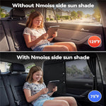 NMOISS M Size Magnetic Car Side Window Sunshade Zipper Suction Cup Design UV Protection Privacy Curtain