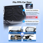 NMOISS M Size Magnetic Car Side Window Sunshade Zipper Suction Cup Design UV Protection Privacy Curtain