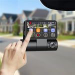 V66 Dash Cam 4K Touch Screen 3-Channel Front Cabin Rear Camera 5GHz WiFi GPS ADAS Night Vision Car DVR