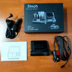 V66 Dash Cam 4K Touch Screen 3-Channel Front Cabin Rear Camera 5GHz WiFi GPS ADAS Night Vision Car DVR
