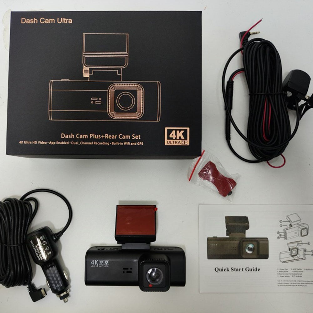 V56 4K 1080P Dash Cam Front- og Bagkamera GPS 5GHz WiFi Nattesyn Parkeringsmonitor Bil DVR