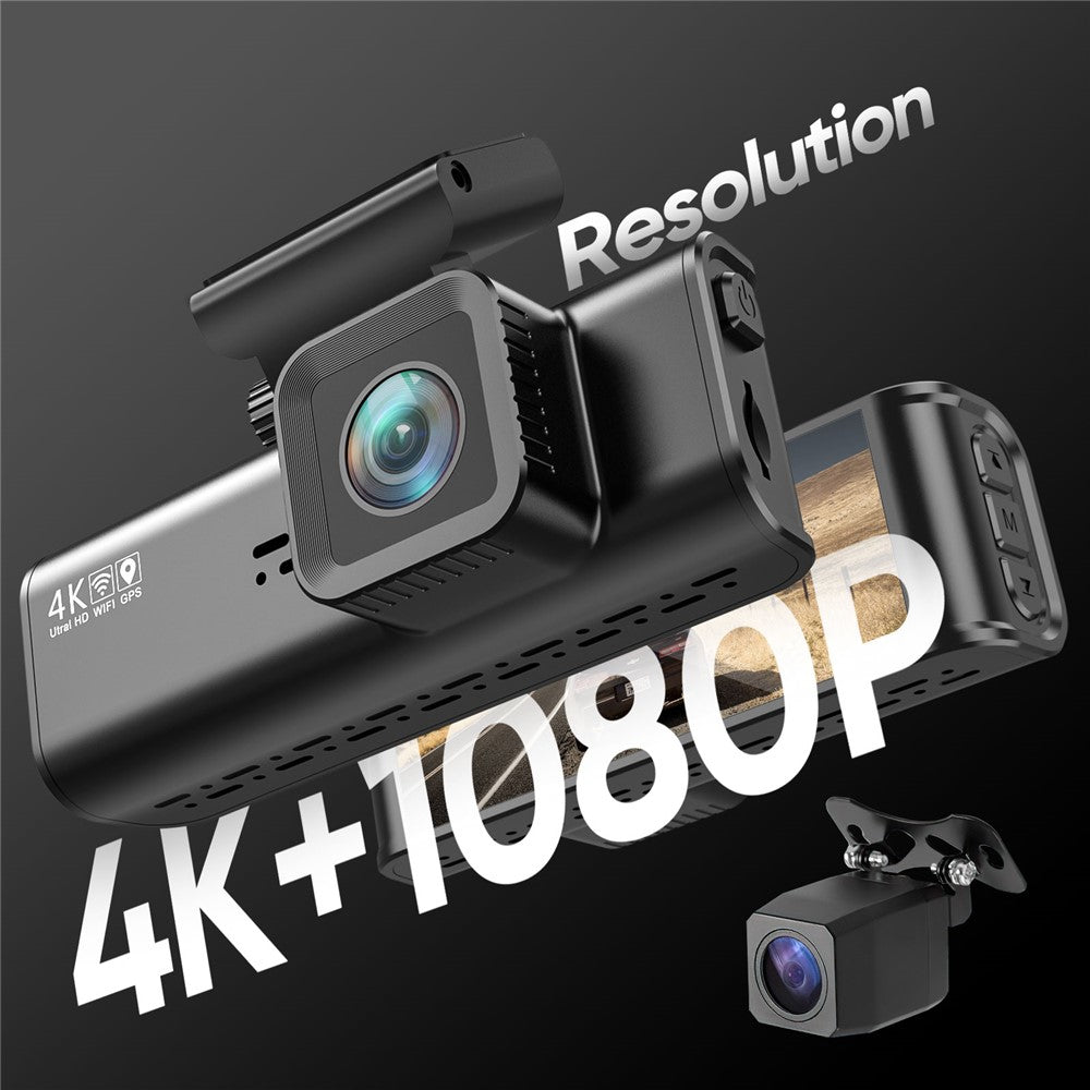 V56 4K 1080P Dash Cam Front- og Bagkamera GPS 5GHz WiFi Nattesyn Parkeringsmonitor Bil DVR