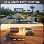 V56 4K 1080P Dash Cam Front- og Bagkamera GPS 5GHz WiFi Nattesyn Parkeringsmonitor Bil DVR