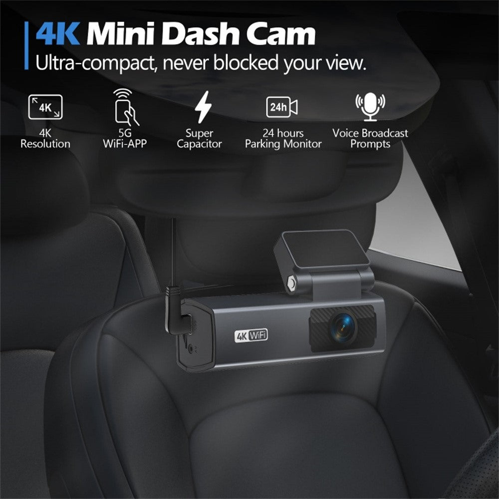V69 4K 1080P Dash Cam Front/Bag Dobbelt Kamera Nattesyn GPS Tracking Parkeringsmonitor WiFi Bil DVR