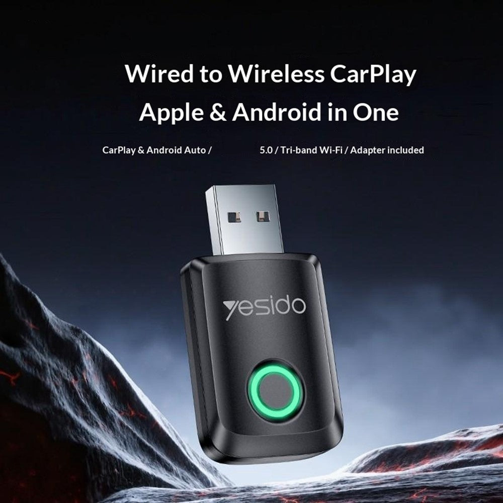 YESIDO KM32 Wireless CarPlay Adapter Dual Core Car Android Auto Adapter for Apple Android