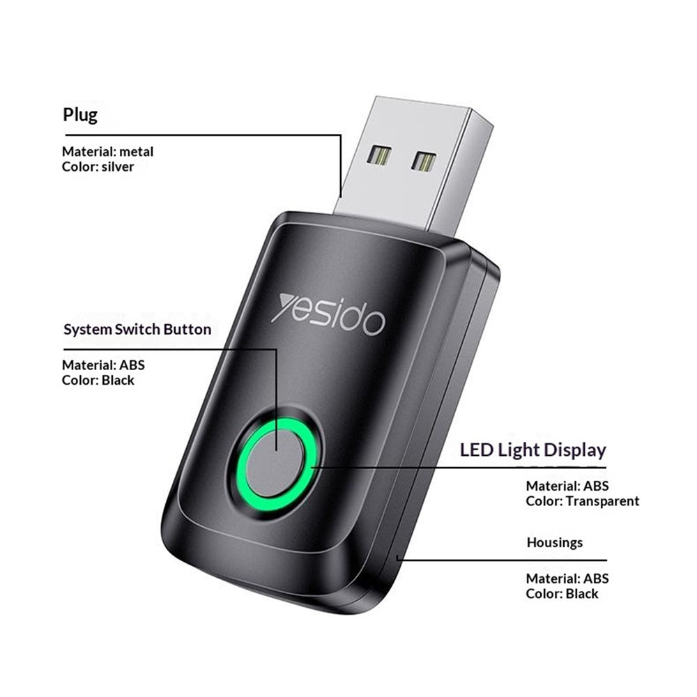 YESIDO KM32 Wireless CarPlay Adapter Dual Core Car Android Auto Adapter for Apple Android