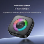 YESIDO KM33 Wireless CarPlay Android Auto AI Box 3 in 1 Dual Band WiFi Bluetooth-compatible 5.0 with RGB Light