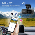 D19 MAX 4K Front + 1080P Rear Dual Lens Dash Camera Wide Angle Night Vision WiFi GPS Car Recorder