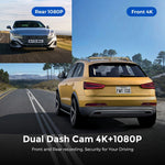 D191 MAX 4K Front + 1080P Rear Dual Lens Dash Camera Wide Angle Night Vision WiFi Car Recorder