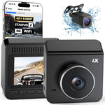 V63 4K + 1080P dobbeltoptagende dashcam, for og bag, HDR, nattesyn, indbygget 5,8 GHz WiFi, G-sensor, parkeringsmonitorering