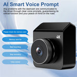 V63 4K + 1080P dobbeltoptagende dashcam, for og bag, HDR, nattesyn, indbygget 5,8 GHz WiFi, G-sensor, parkeringsmonitorering