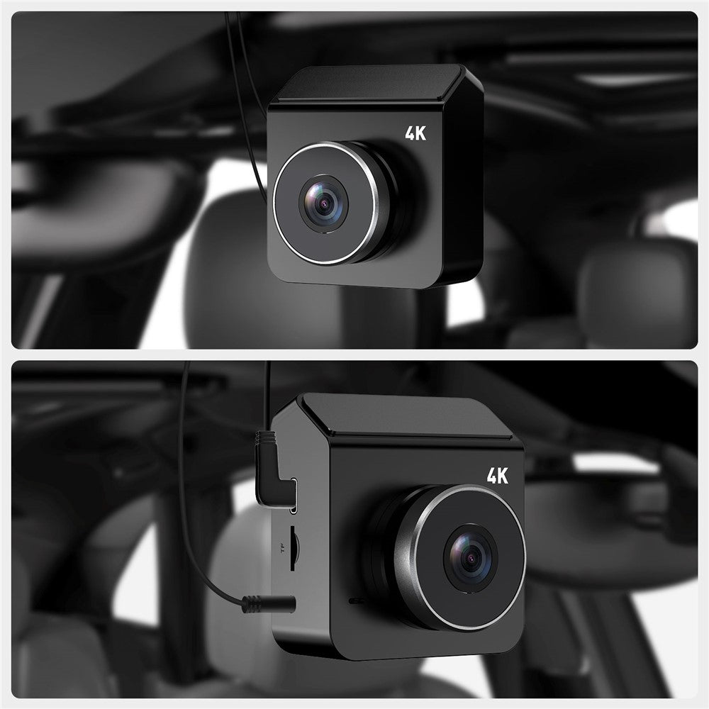 V63 4K + 1080P dobbeltoptagende dashcam, for og bag, HDR, nattesyn, indbygget 5,8 GHz WiFi, G-sensor, parkeringsmonitorering