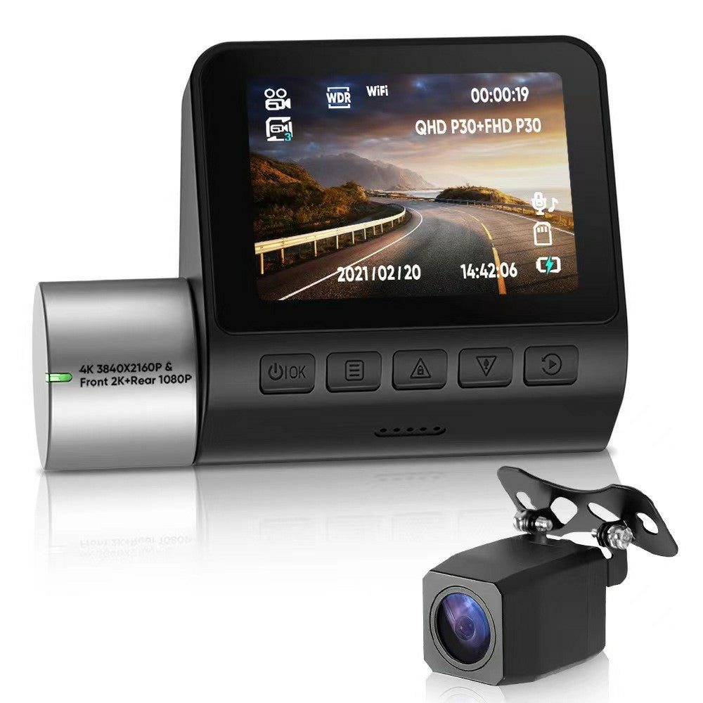 V50 4K UHD Front and Rear Dual Recording Car Dash Cam Night Vision WiFi 24H Parking Monitor G-Sensor Loop Recording