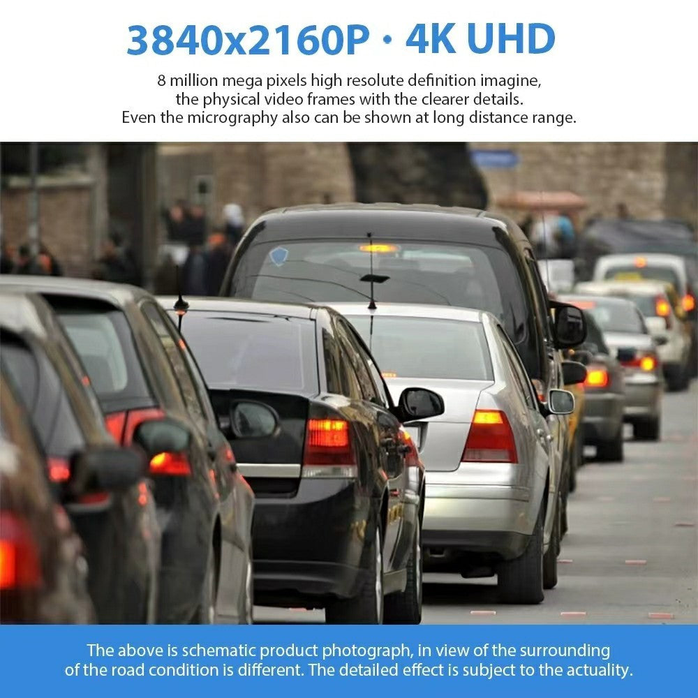 V50 4K UHD Front and Rear Dual Recording Car Dash Cam Night Vision WiFi 24H Parking Monitor G-Sensor Loop Recording