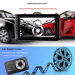T638+ Dash Cam med dubbla objektiv, Full HD 1080P fram + 720P bak med DVR och WDR-kollisionsdetektering för inspelning av bilkörning