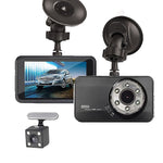 T638+ Dash Cam med dubbla objektiv, Full HD 1080P fram + 720P bak med DVR och WDR-kollisionsdetektering för inspelning av bilkörning