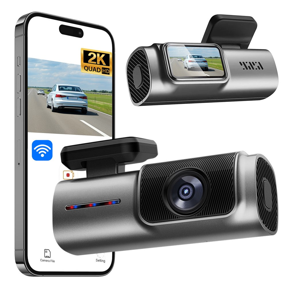 D29-1 2K 2160P Dash Cam med ett objektiv, WiFi, appstyrning, vidvinkel, nattseende, parkeringsövervakning dygnet runt, ACC-driven