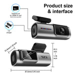 D29-1 2K 2160P Dash Cam med ett objektiv, WiFi, appstyrning, vidvinkel, nattseende, parkeringsövervakning dygnet runt, ACC-driven