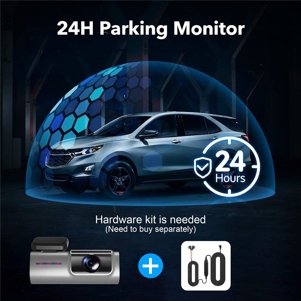 D29-1 2K 2160P Dash Cam med ett objektiv, WiFi, appstyrning, vidvinkel, nattseende, parkeringsövervakning dygnet runt, ACC-driven