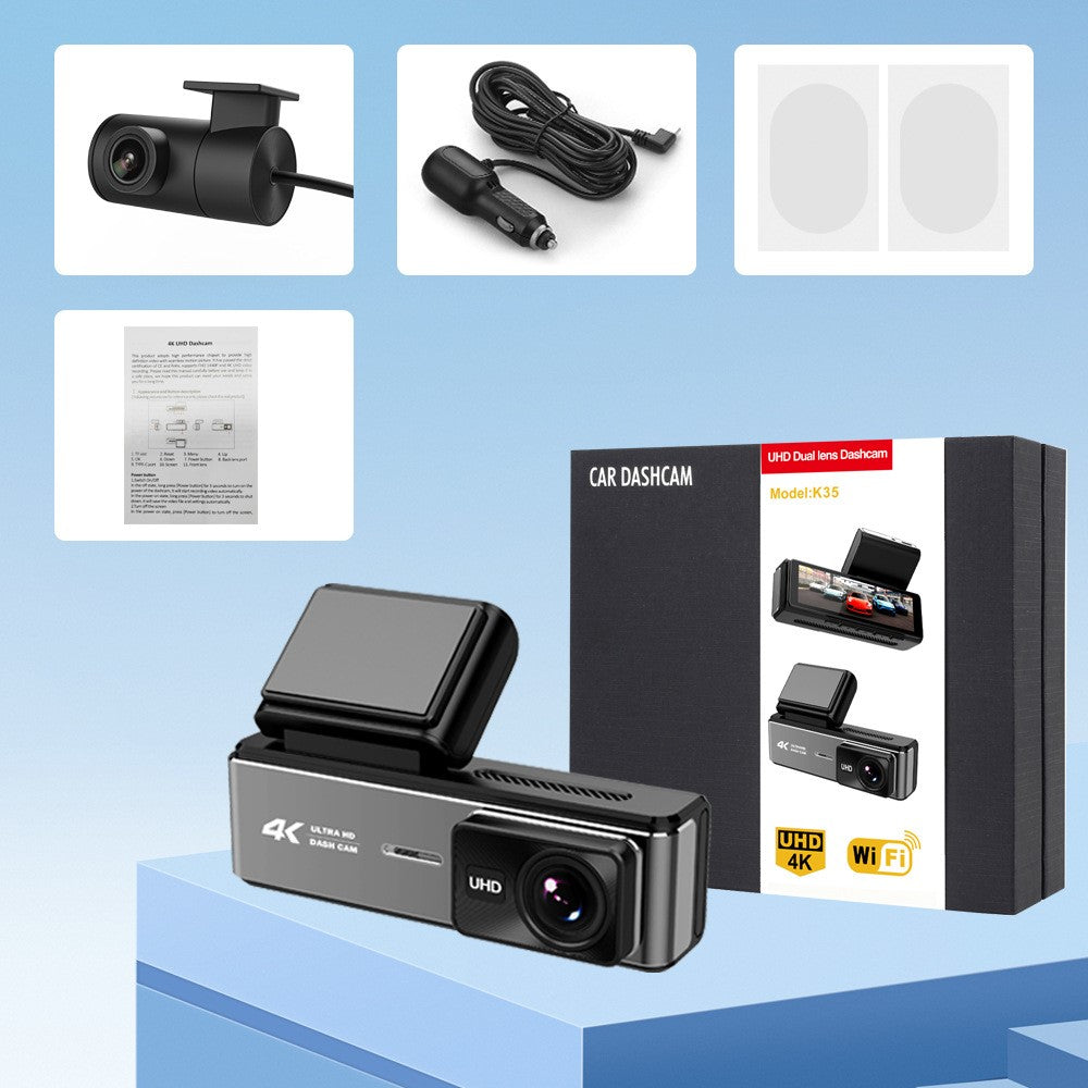 K35-2 24-Hour Parking Monitor Front 4K + Rear 2K Dual Channel Dashcam with 3.59 inch IPS Display Night Vision, ACC Powered