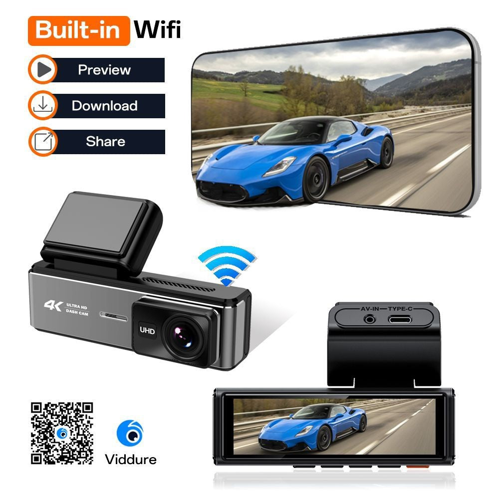 K35-2 24-Hour Parking Monitor Front 4K + Rear 2K Dual Channel Dashcam with 3.59 inch IPS Display Night Vision, ACC Powered