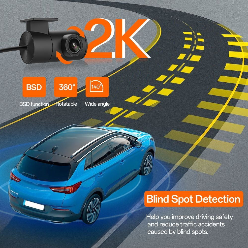 K35-2 24-Hour Parking Monitor Front 4K + Rear 2K Dual Channel Dashcam with 3.59 inch IPS Display Night Vision, ACC Powered