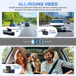 V20-1 3-kanals 4K Dash Cam med 4K fram + 1080P interiör + 1080P bak, nattseende, bil-DVR, 24-timmars parkeringsövervakning, ACC-driven