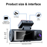 V20-1 3-kanals 4K Dash Cam med 4K fram + 1080P interiör + 1080P bak, nattseende, bil-DVR, 24-timmars parkeringsövervakning, ACC-driven