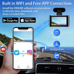 A29-4 Inbyggd GPS WiFi 4K fram + 2K bak Dubbelkanalig inspelning Dash Cam 24-timmars parkeringsövervakning, ACC-driven