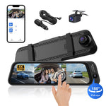 S480-1 24 timmars parkeringsövervakning fram 4K+ interiör 2K+bak 2K 3-kanals dashcam 9,66 tums pekskärm backspegel med WiFi, ACC-driven