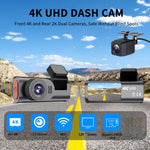 D28-1 Front 4K + Rear 2K Dual Channel Dash Cam Built-in WiFi ADAS BSD G-Sensor Night Vision for Car Recording