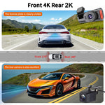 D28-1 Front 4K + Rear 2K Dual Channel Dash Cam Built-in WiFi ADAS BSD G-Sensor Night Vision for Car Recording