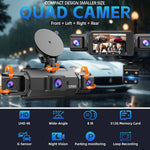 W5N-1 4-Channel 1080P Full HD Dash Camera with 360 Degree Panoramic View Infrared Night Vision WiFi Connected Car DVR