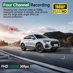 W5N-1 4-Channel 1080P Full HD Dash Camera with 360 Degree Panoramic View Infrared Night Vision WiFi Connected Car DVR