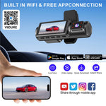 M40-1 3-kanals 4K Dash Cam med 4K fram + 1K interiör + 1K bak Tre linser Bil-DVR WiFi GPS G-sensor för inspelning av fordonskörning