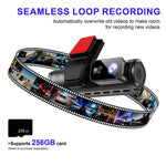 M40-1 3-kanals 4K Dash Cam med 4K fram + 1K interiör + 1K bak Tre linser Bil-DVR WiFi GPS G-sensor för inspelning av fordonskörning