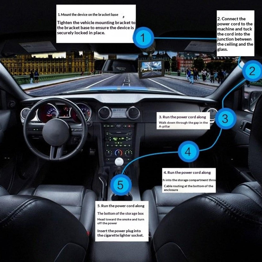 M40-1 3-kanals 4K Dash Cam med 4K fram + 1K interiör + 1K bak Tre linser Bil-DVR WiFi GPS G-sensor för inspelning av fordonskörning