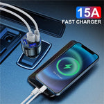 BK-359 Biloplader med fem opladningsporte QC 3.0 USB Hurtig Biloplader Strømadapter