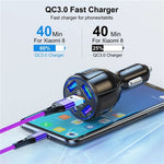 BK-359 Biloplader med fem opladningsporte QC 3.0 USB Hurtig Biloplader Strømadapter