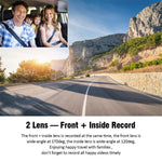 H208 4" IPS Screen 2.5D 3-Lens Car Dash Cam Full HD 1080P Car Video Recorder 120-Degree Wide Angle Car Recorder
