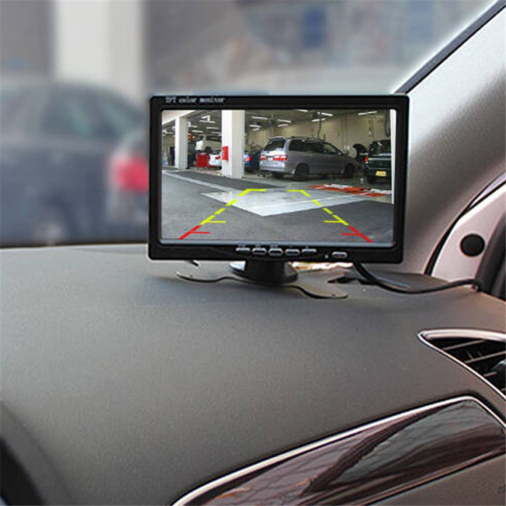 7-Inch Vehicle Backup Camera Rear-View Camera Monitor Parking and Reverse System, Dual AV Input with Trigger