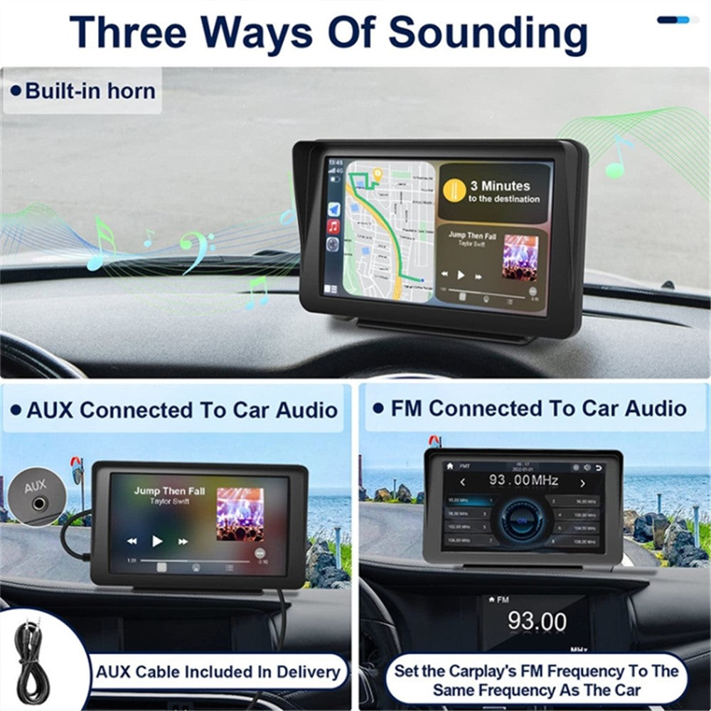 P701S Touchscreen Portable Car Radio Receiver 7'' Wireless Car Player Reverse Camera Recorder