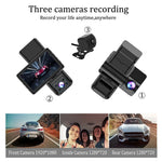 JX606 WiFi-bil-DVR-dashcam 1080P HD-parkeringsovervågning loopoptagelse 3 kameraer kørselsoptager