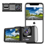 Y16 bil-DVR-dashcam 1080P HD med parkeringsovervågning, 3 kameraer og køreoptager