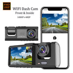 Y16 bil-DVR-dashcam 1080P HD med parkeringsovervågning, 3 kameraer og køreoptager