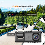 Y16 bil-DVR-dashcam 1080P HD med parkeringsovervågning, 3 kameraer og køreoptager
