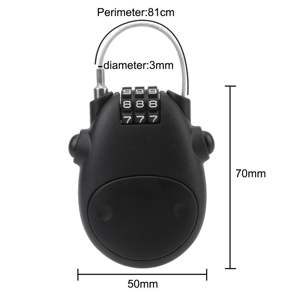 Motorcycle Helmet Code Lock Telescopic Steel Wire Luggage Suitcase Anti-theft Security Lock